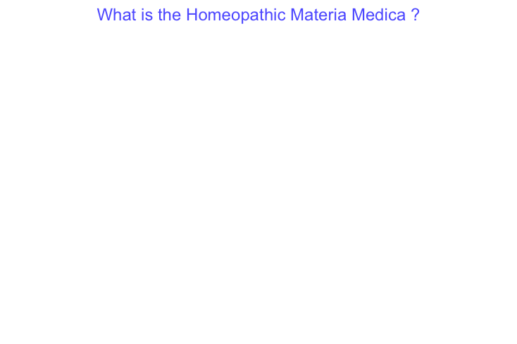 What is the Homeopathic Materia Medica ?
